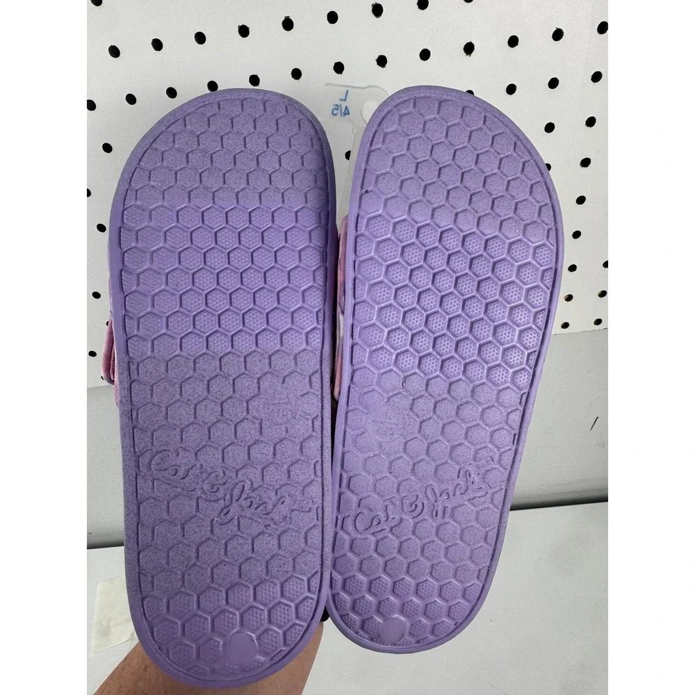 Cat & Jack Girls Purple Pink Camo Slide Sandals Kids Size L 4/5 NWT